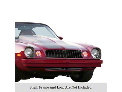 Stainless Steel Billet Upper Grille; Black (74-77 Camaro)