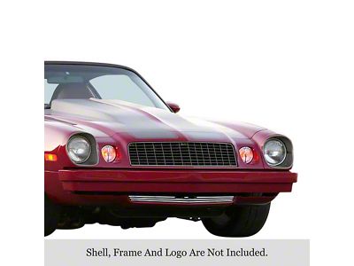 Stainless Steel Billet Upper Grille; Silver Hairline (74-77 Camaro)