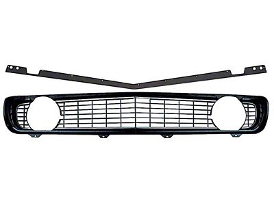 Standard Grille Kit without Headlight Bezels; Black (1969 Camaro)