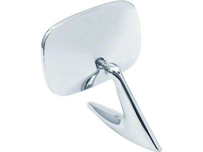 Standard Outer Rectangular Manaul Door Mirror; Chrome (70-81 Camaro)