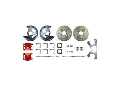 The Right Stuff Detailing Street Series Rear Disc Brake Conversion Kit; Red Calipers (68-81 Camaro w/ Staggered Shocks)