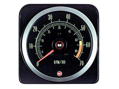 Camaro Tachometer, 6000 RPM Redline, 1969