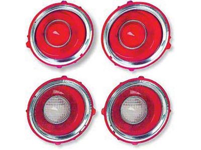 Camaro Taillight Lens Set, Rally Sport RS , Early Style, 1970-1971 (Rally Sport RS Coupe)
