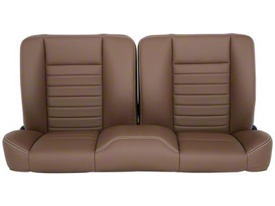 TMI Cruiser Collection Pro-Bench Split Back Seat; 55-Inch; Saddle Brown Vinyl with Brown Stitching (Universal; Some Adaptation May Be Required)