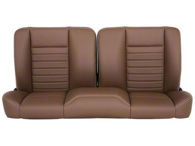 TMI Cruiser Collection Pro-Bench Split Back Seat; 60-Inch; Saddle Brown Vinyl with White Stitching (Universal; Some Adaptation May Be Required)