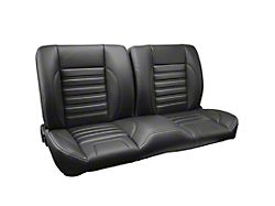 Pro-Series Universal Sport Bench Seat; 55-Inch; Charcoal Black Verona Vinyl with Red Stitching (Universal; Some Adaptation May Be Required)