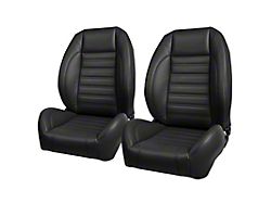 Pro-Series Universal Sport Low Back Seats; Black Madrid Vinyl with Black Stitching (Universal; Some Adaptation May Be Required)