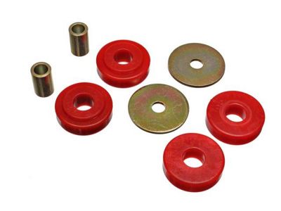 Transmission Crossmember Mount Bushings; Secondary; Red (82-92 Camaro)