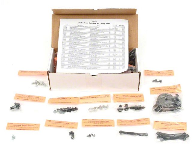 Camaro Underhood Detailing Hardware Kit, Rally Sport RS , 1968