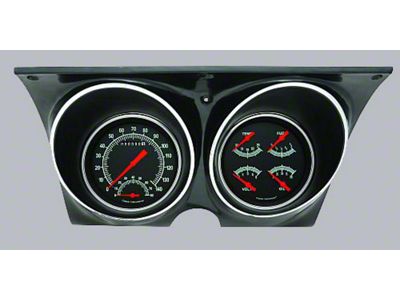 Camaro Updated Gauge Kit, With Black Dials & Green Numbers/Orange Needles, Classic Instruments, 1967-1968