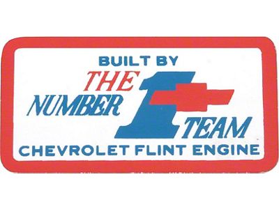 Valve Cover Decal,Number 1 Team Flint,302ci & 327/275hp,