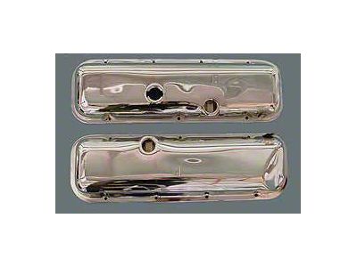 Camaro Valve Covers, Big Block, Chrome, With Power Brake Booster Dent, 1967-1972