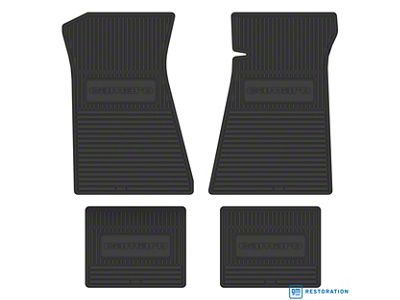 Vintage Rubber Style Floor Mats with 75-77 Block Letters (75-81 Camaro)