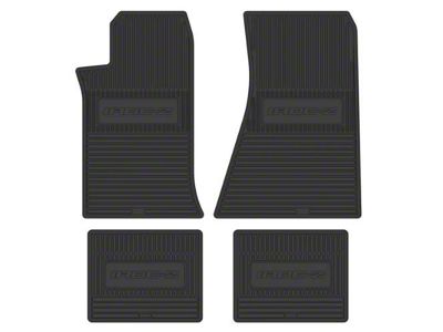 Vintage Rubber Style Floor Mats with Iroc-Z Logo (85-92 Camaro)