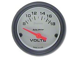 Auto Meter Phantom Series 2-1/16-Inch Voltmeter Gauge; 8-18V