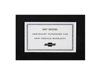 Camaro Warranty Certificate, 1967