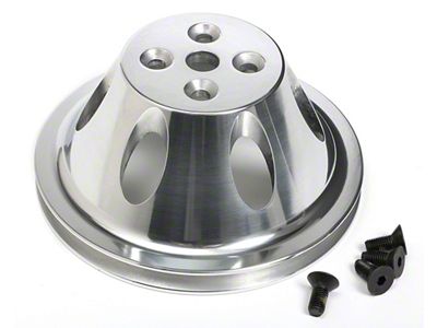 Water Pump Pulley; 1-Groove; Polished Aluminum (67-68 Small Block V8 Camaro w/ Short Water Pump)