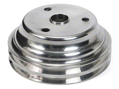Water Pump Pulley; 2-Groove; Polished Aluminum (69-85 Small Block V8 Camaro w/ Long Water Pump)