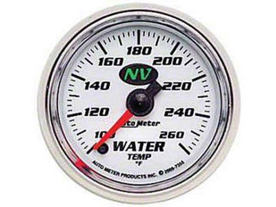 Auto Meter NV Series 2-1/16-Inch Water Temperature Gauge; 140-280 Fahrenheit; Mechanical