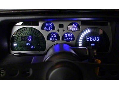 Camaro White, LED Digital Replacement Gauge Cluster, 1991-1992