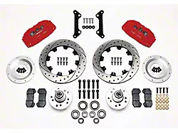 Camaro Wilwood Front Disc Brake Kit, 6-piston Red Calipers,Drilled & Slotted Rotors, 1970-1978