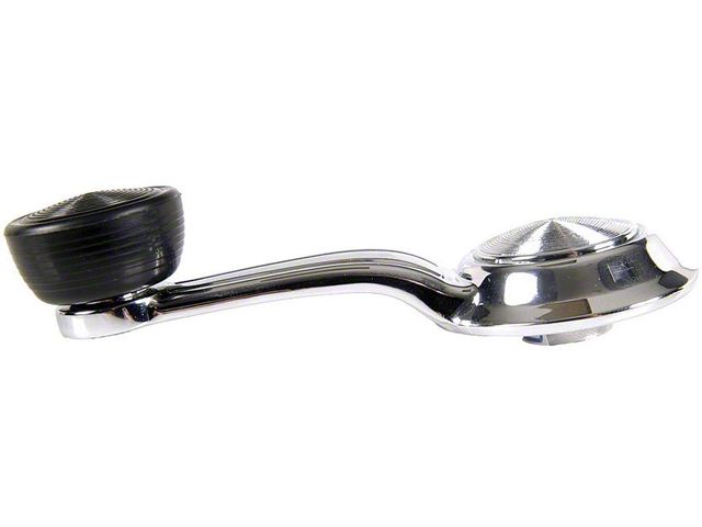 Window Crank Handle with Black Knob; Chrome (68-70 Camaro)