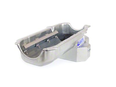 Canton 1980-1985 Small Block Chevy Road Race Oil Pan with Right Side Dipstick; Zinc Plated (82-92 Camaro)