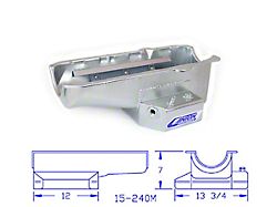 Canton 1980-1985 Small Block Chevy Road Race Oil Pan with Right Side Dipstick; Zinc Plated (68-96 Corvette C2, C3 & C4)