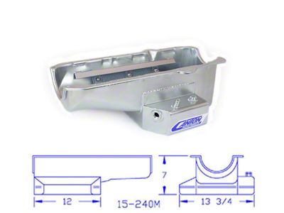 Canton 1980-1985 Small Block Chevy Road Race Oil Pan with Right Side Dipstick; Zinc Plated (68-96 Corvette C2, C3 & C4)