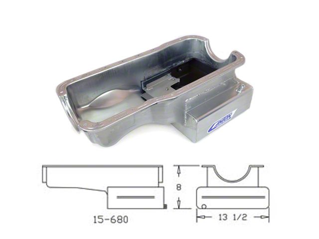 Canton 351W Front Sump Road Race Oil Pan; Zinc Plated (77-79 Thunderbird)