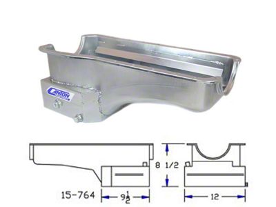 Canton Big Block 429-460 Front T-Sump Road Race Oil Pan; Zinc Plated (68-76 Thunderbird)