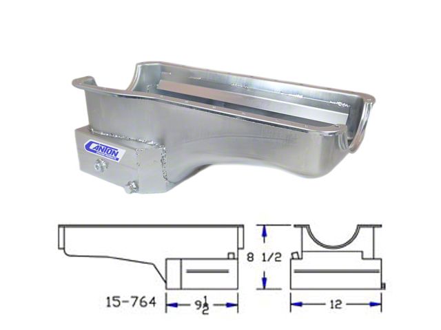 Canton Big Block 429-460 Front T-Sump Road Race Oil Pan; Zinc Plated (68-76 Thunderbird)