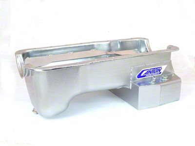 Canton 351W Rear T-Sump Road Race Oil Pan; Zinc Plated (69-70 Mustang)