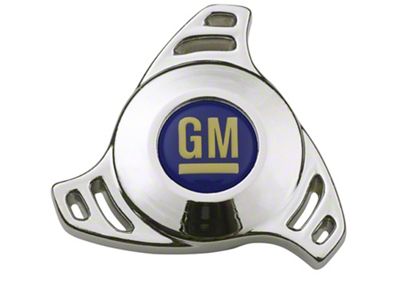 Carburetor Air Cleaner Center Nut; Small High Tech Style; GM Logo Center; Chrome