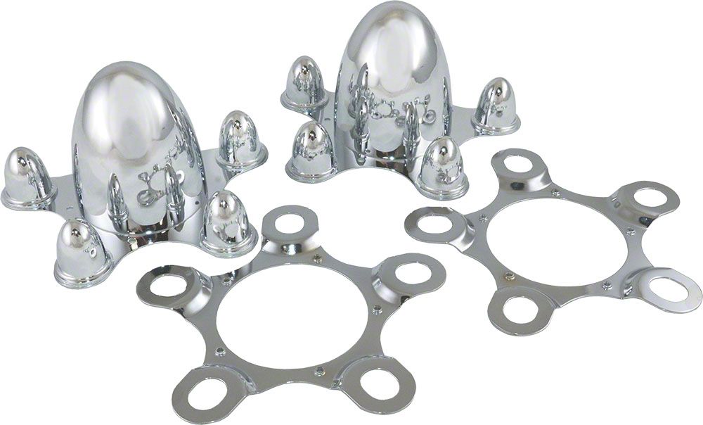 Ecklers Center Cap Set Of Four, Spider Style, Chrome Plated
