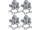 Center Cap Set Of Two, Spider Style, Chrome Plated Zinc Diecast, 5 x 4-1/2 Bolt Circle