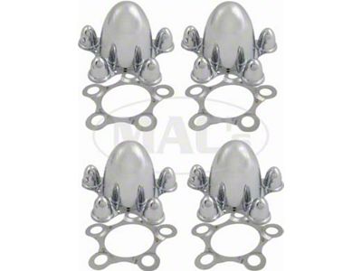 Center Cap Set Of Two, Spider Style, Chrome Plated Zinc Diecast, 5 x 4-3/4 Bolt Circle