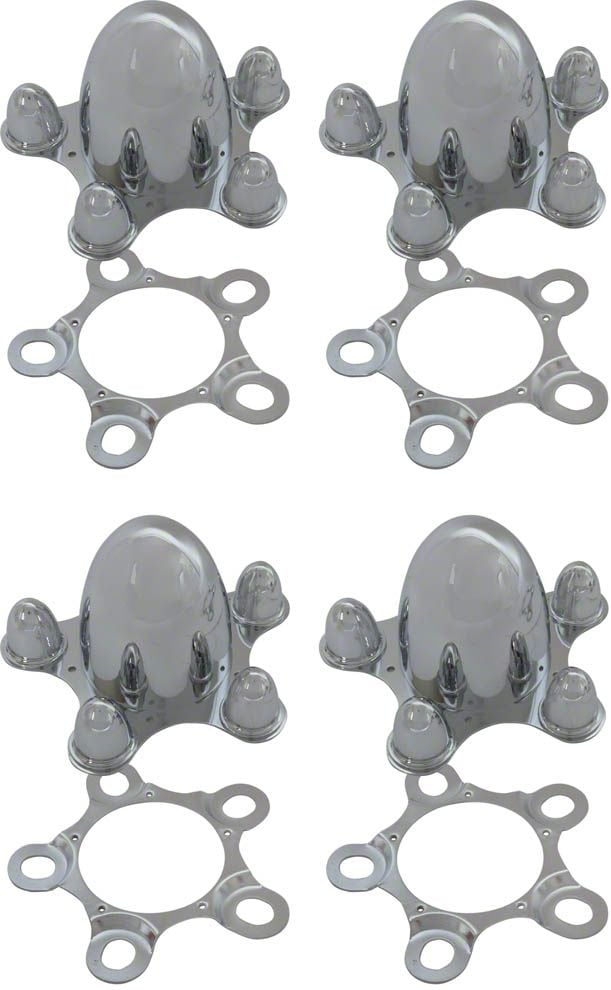 Ecklers Center Cap Set Of Two, Spider Style, Chrome Plated Zinc