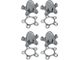 Center Cap Set Of Two, Spider Style, Chrome Plated Zinc Diecast, 5 x 5 Bolt Circle