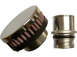 CFM Performance Baffled Billet Valve Cover Breather; Wrinkle Black (98-02 5.7L Firebird)
