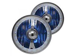 Redline Lumtronix 5-3/4-Inch Round Elite Diamond Multi-Color Halo Headlights with Blue Halogen Bulbs; Chrome Housing; Clear Lens
