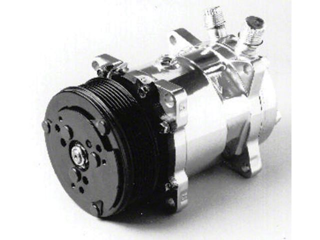 Chevelle Air Conditioning Compressor, Chrome, Sanden 508/134A, 1964-1983