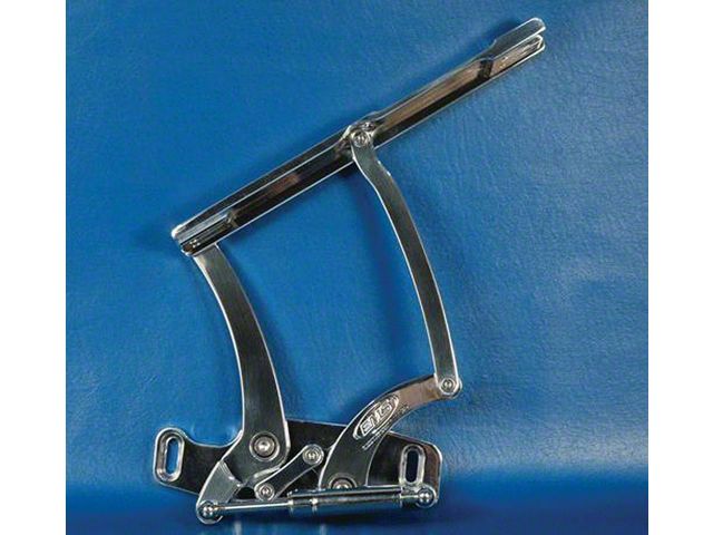 Chevelle Billet Aluminum Hood Hinges, Clear Powder Coated Finish, 1965-1967