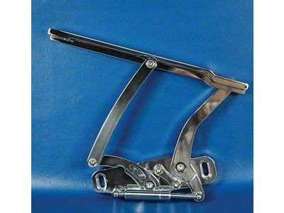 Chevelle Billet Aluminum Hood Hinges, Clear Powder Coated Finish, 1969-1972