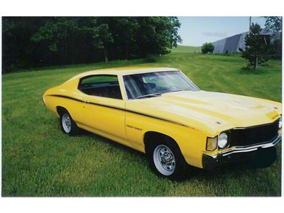 Chevelle Body Stripe & Hood Decal Kit, Heavy Chevy, Complete, Black, 1971-1972