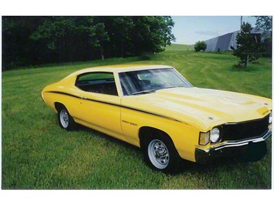 Chevelle Body Stripe & Hood Decal Kit, Heavy Chevy, Complete, White, 1971-1972