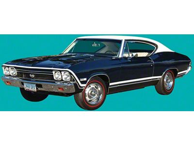 Chevelle Body Stripe Kit, Black, Super Sport SS , 1968