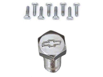 Chevelle Bowtie Valve Cover Bolt Set, Small Block, Chrome, For Cars With Aluminum Valve Covers, 1964-1983