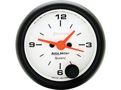Auto Meter Phantom Series 2-1/16-Inch 12-Hour Clock