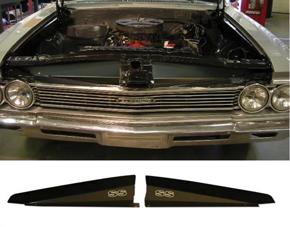 Ecklers Chevelle Core Support Filler Panel, Black Anodized